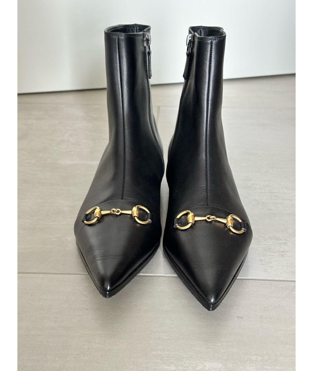GUCCI Черные кожаные ботинки, фото 6