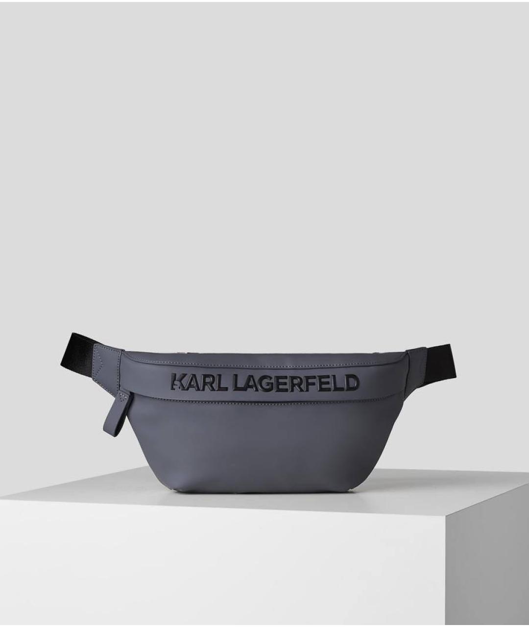 KARL LAGERFELD Серая поясная сумка, фото 6