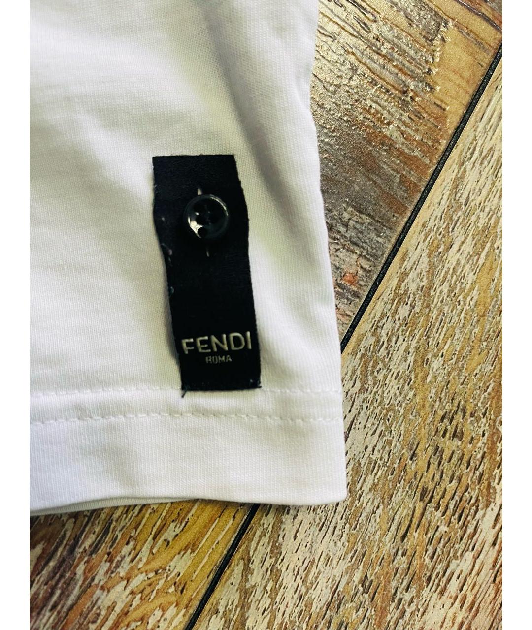 FENDI Белая хлопковая футболка, фото 3