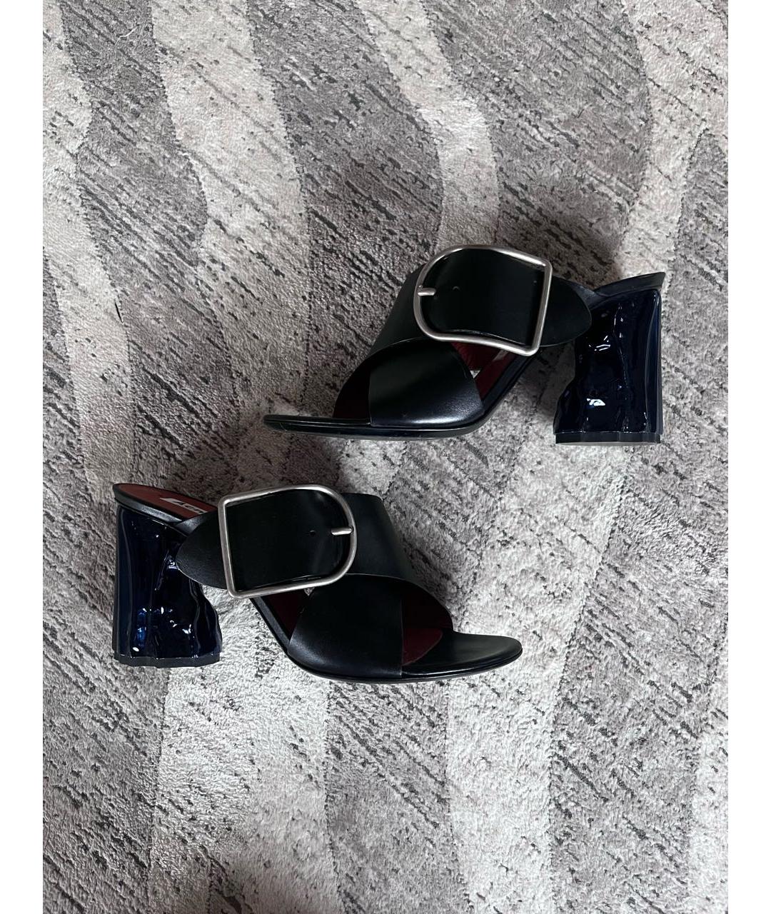 ACNE STUDIOS Черные кожаные мюли, фото 6