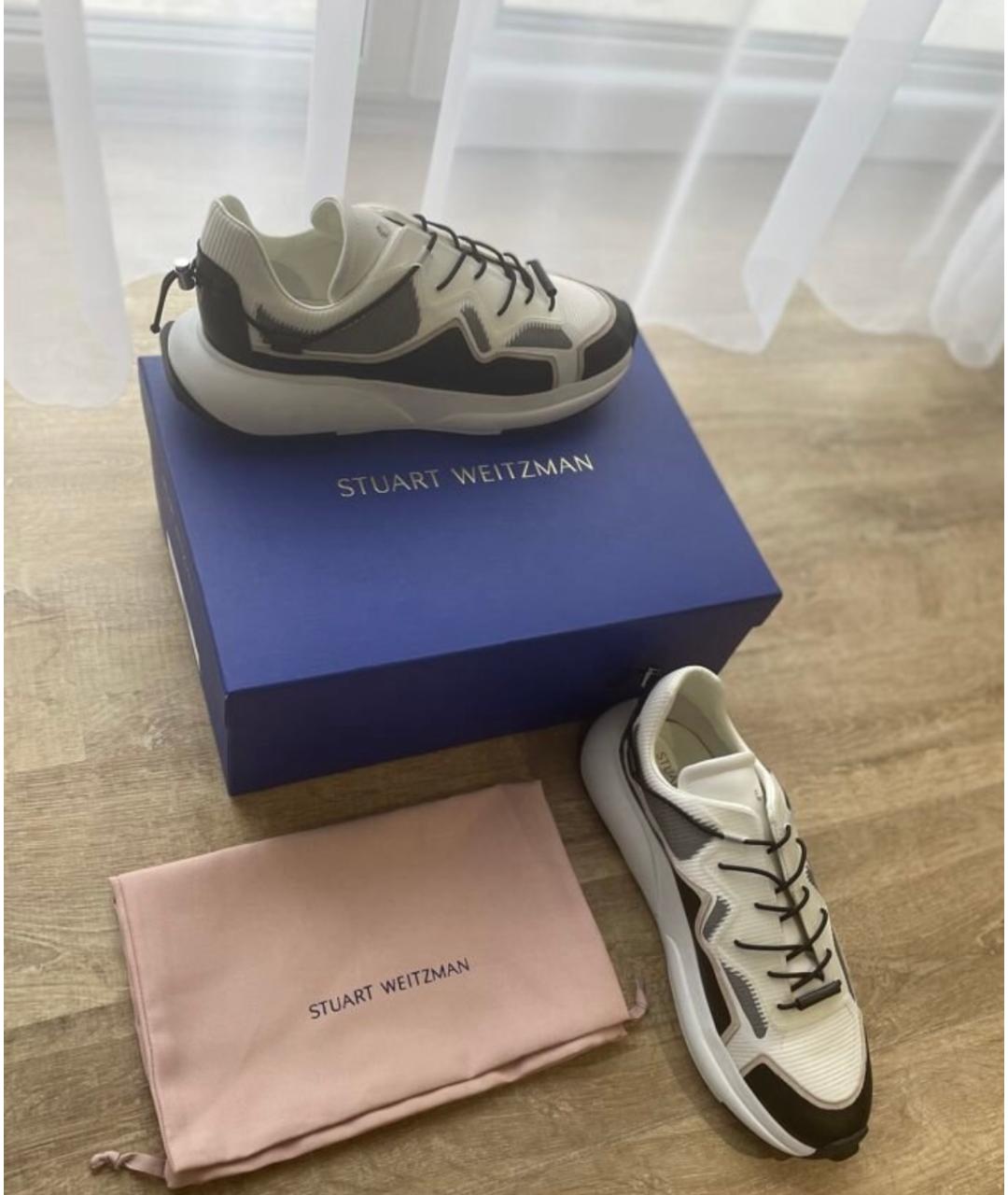 STUART WEITZMAN Белые кожаные кроссовки, фото 4