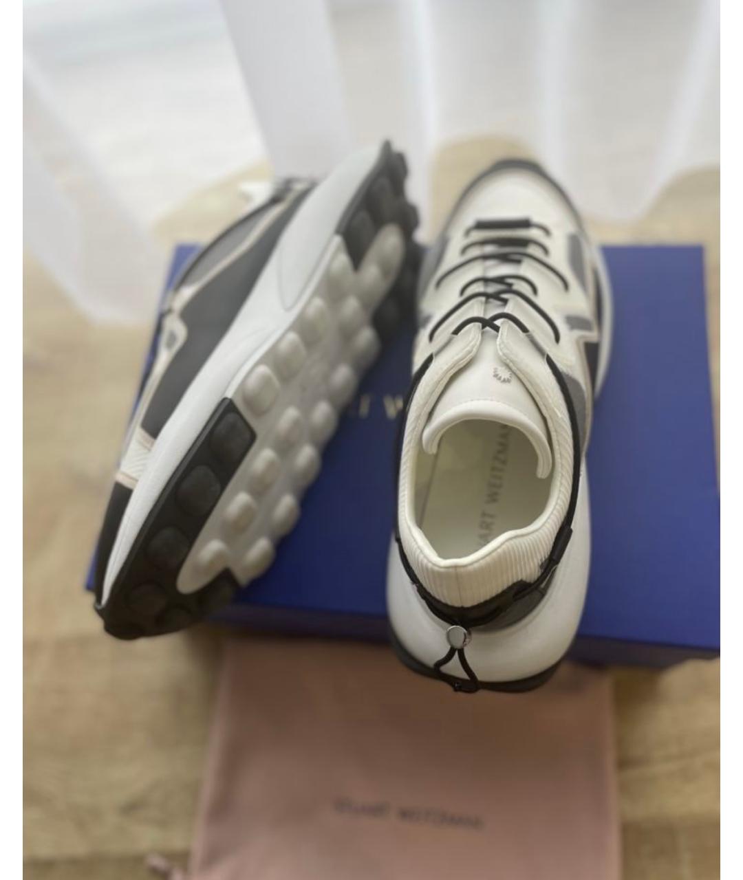 STUART WEITZMAN Белые кожаные кроссовки, фото 2