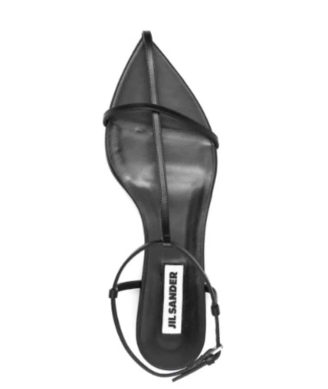 JIL SANDER Черные кожаные сандалии, фото 2