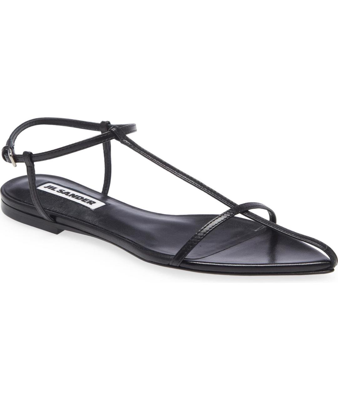 JIL SANDER Черные кожаные сандалии, фото 5