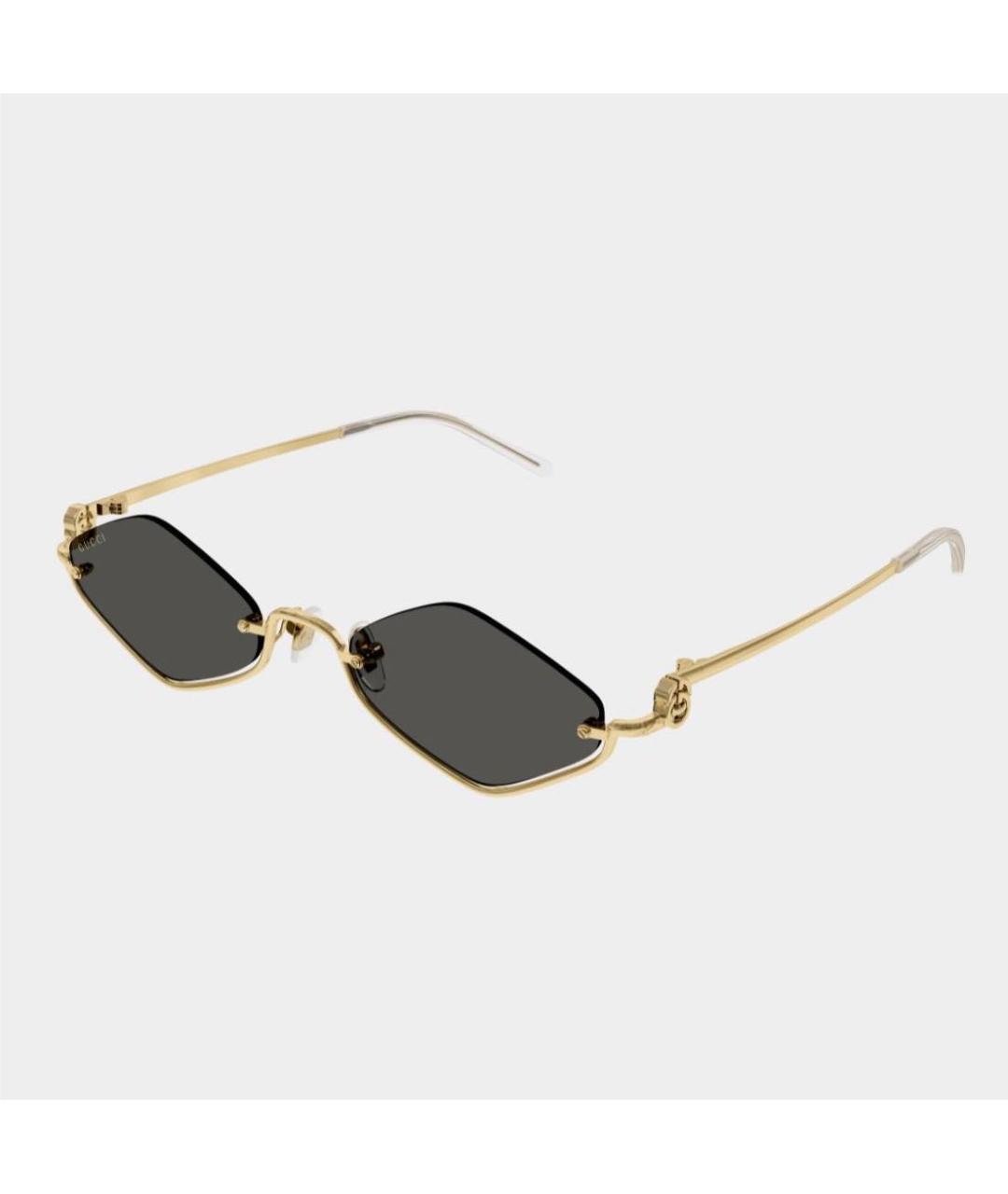 GUCCI Золотые металлические солнцезащитные очки, фото 7