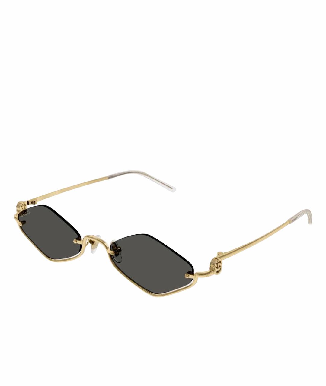GUCCI Золотые металлические солнцезащитные очки, фото 1