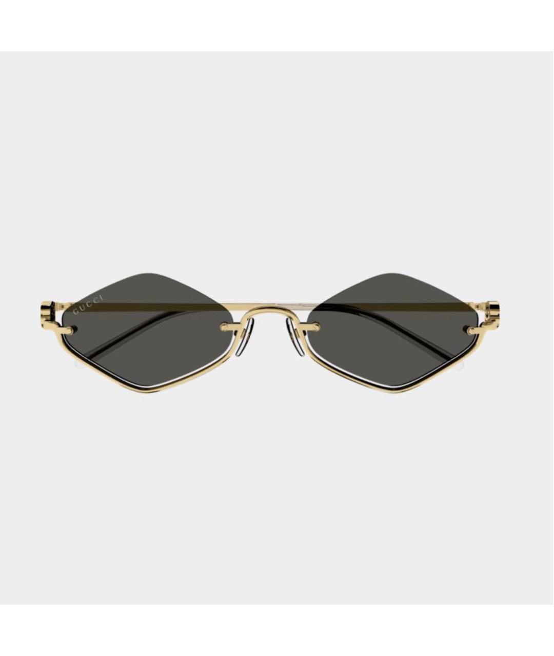 GUCCI Золотые металлические солнцезащитные очки, фото 2
