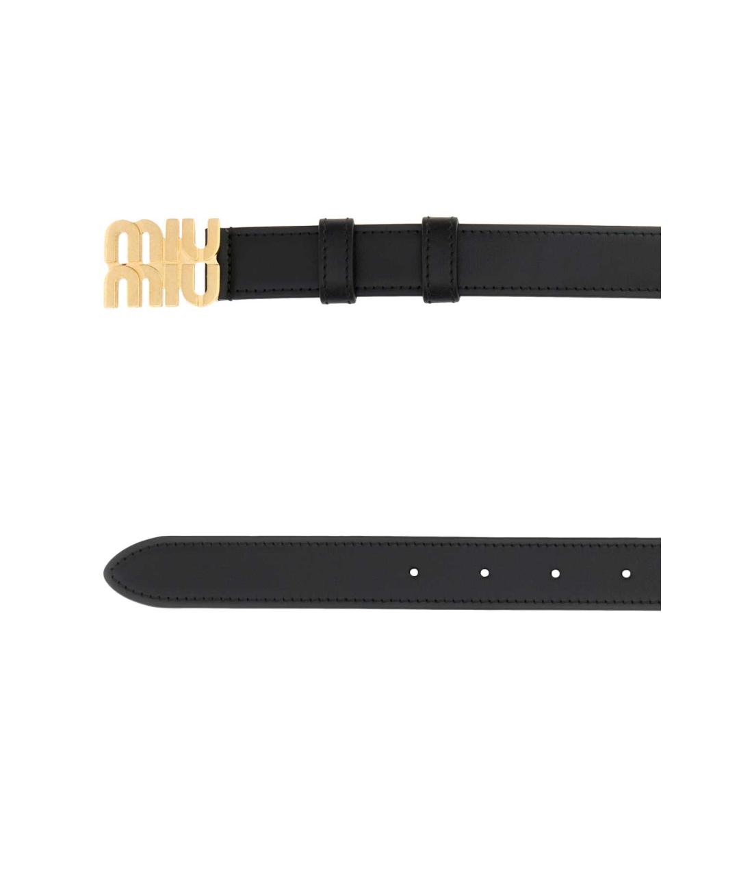 MIU MIU Черный кожаный ремень, фото 2