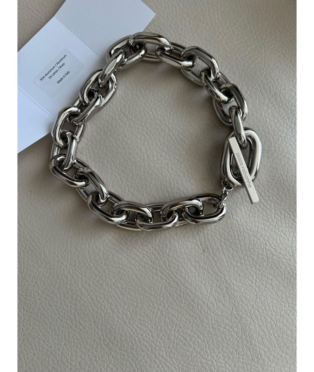PACO RABANNE Серебряное металлическое колье, фото 8