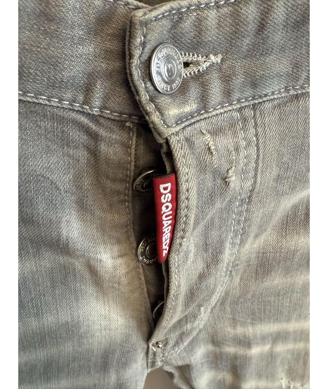 DSQUARED2 Серые хлопковые джинсы, фото 3