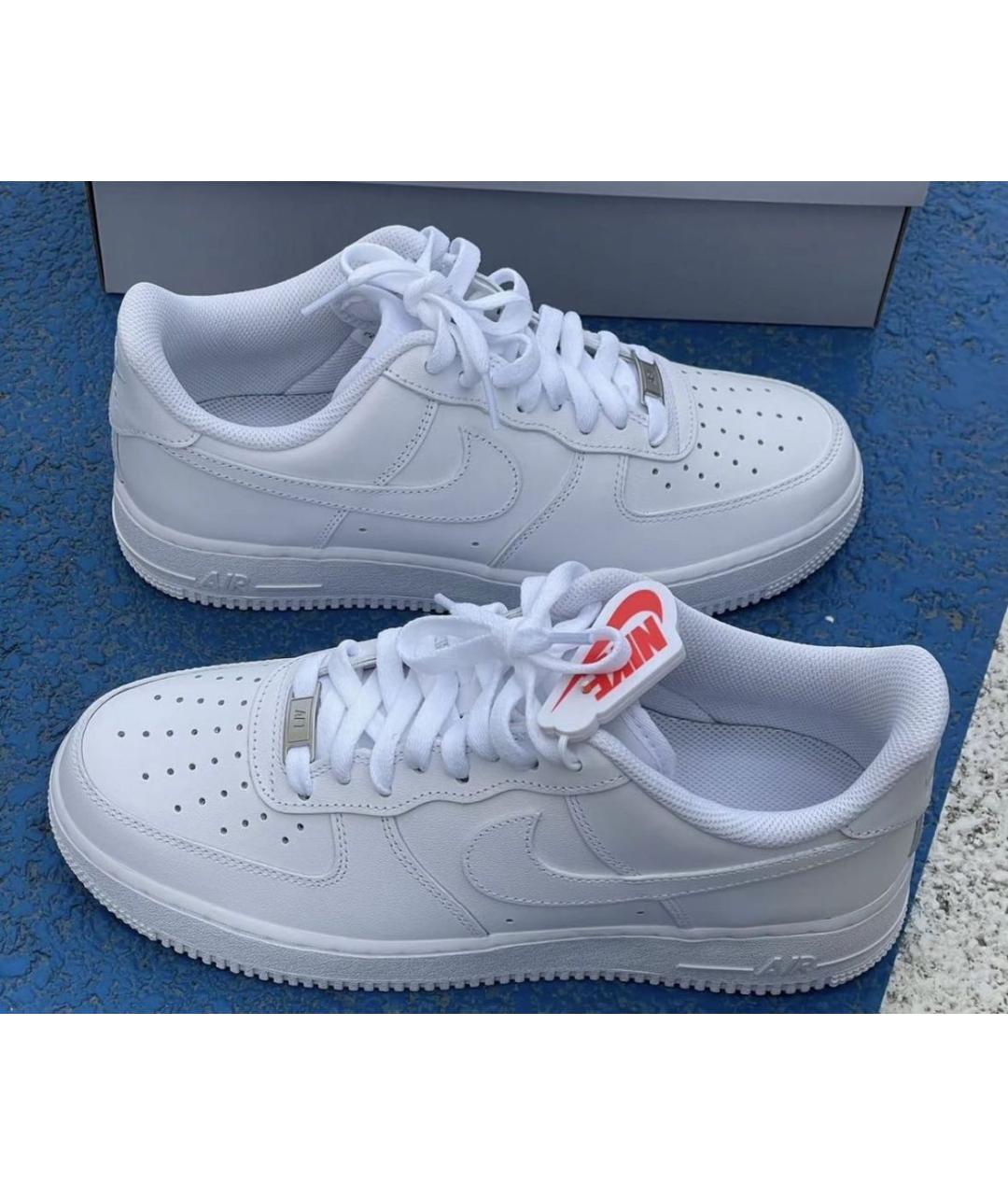 NIKE Белые кожаные низкие кроссовки / кеды, фото 6