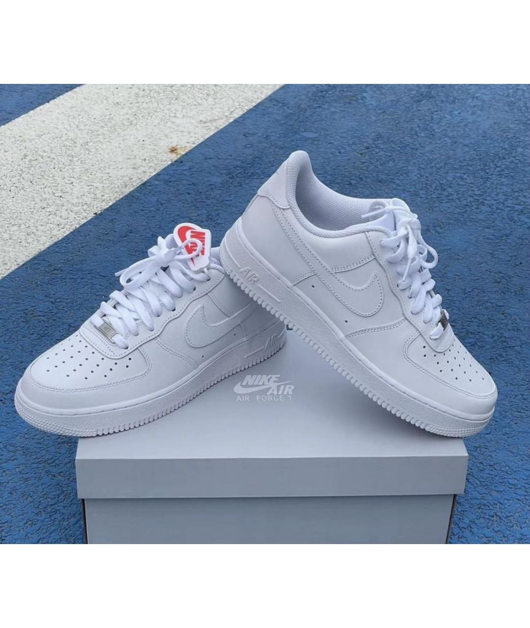 NIKE Белые кожаные низкие кроссовки / кеды, фото 8