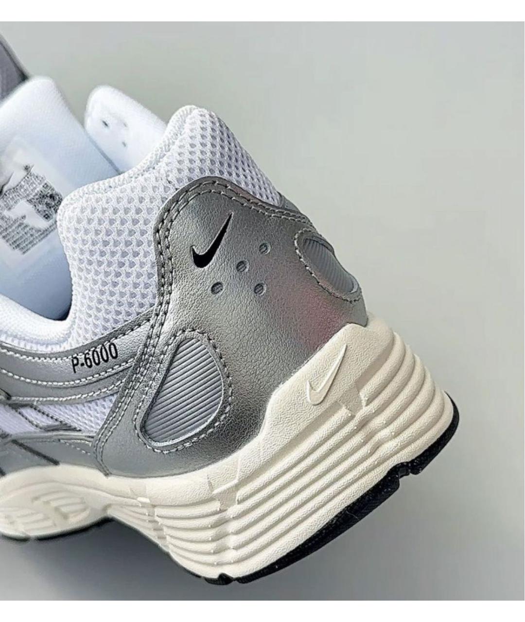 NIKE Серебряные текстильные низкие кроссовки / кеды, фото 6