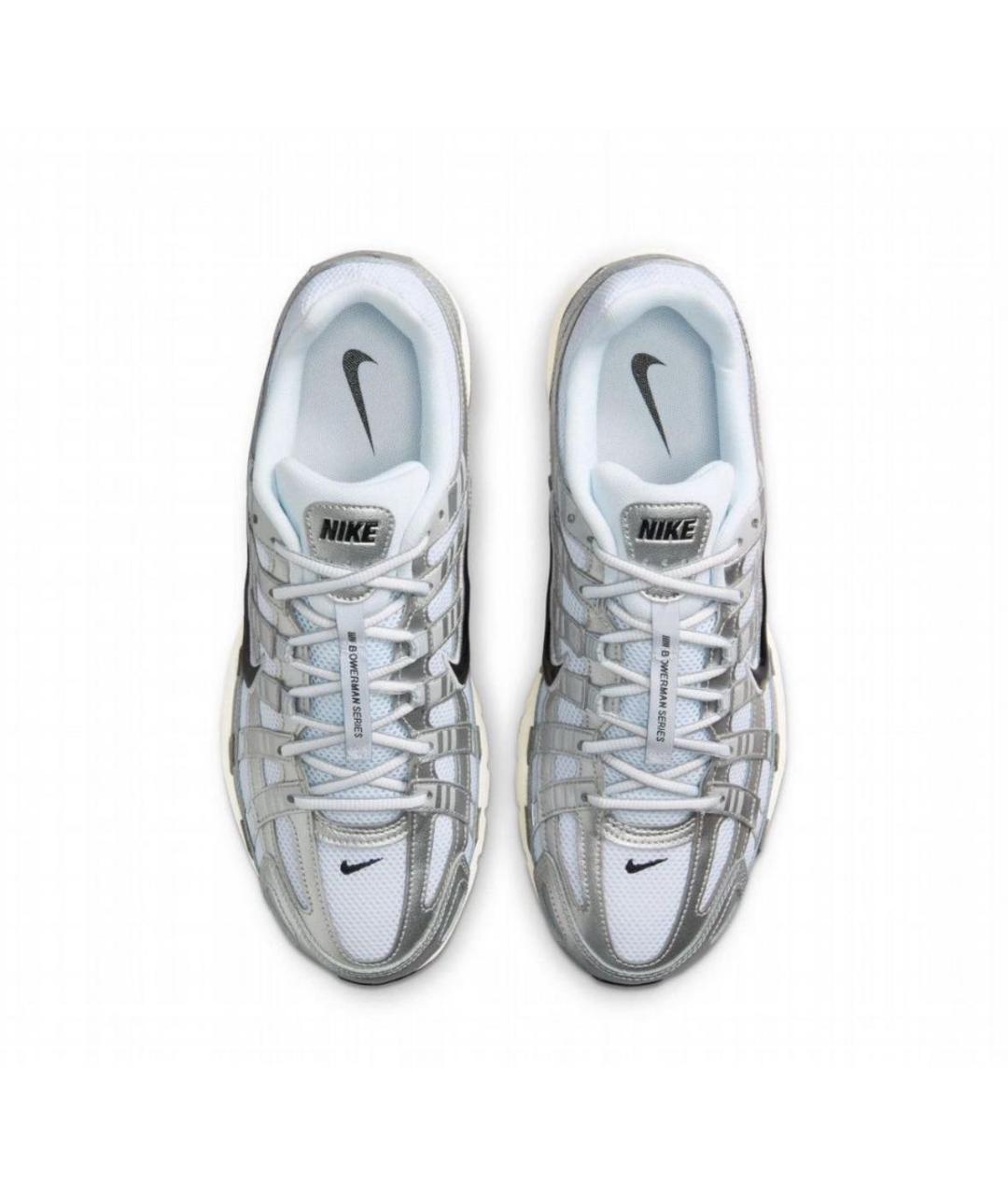 NIKE Серебряные текстильные низкие кроссовки / кеды, фото 3