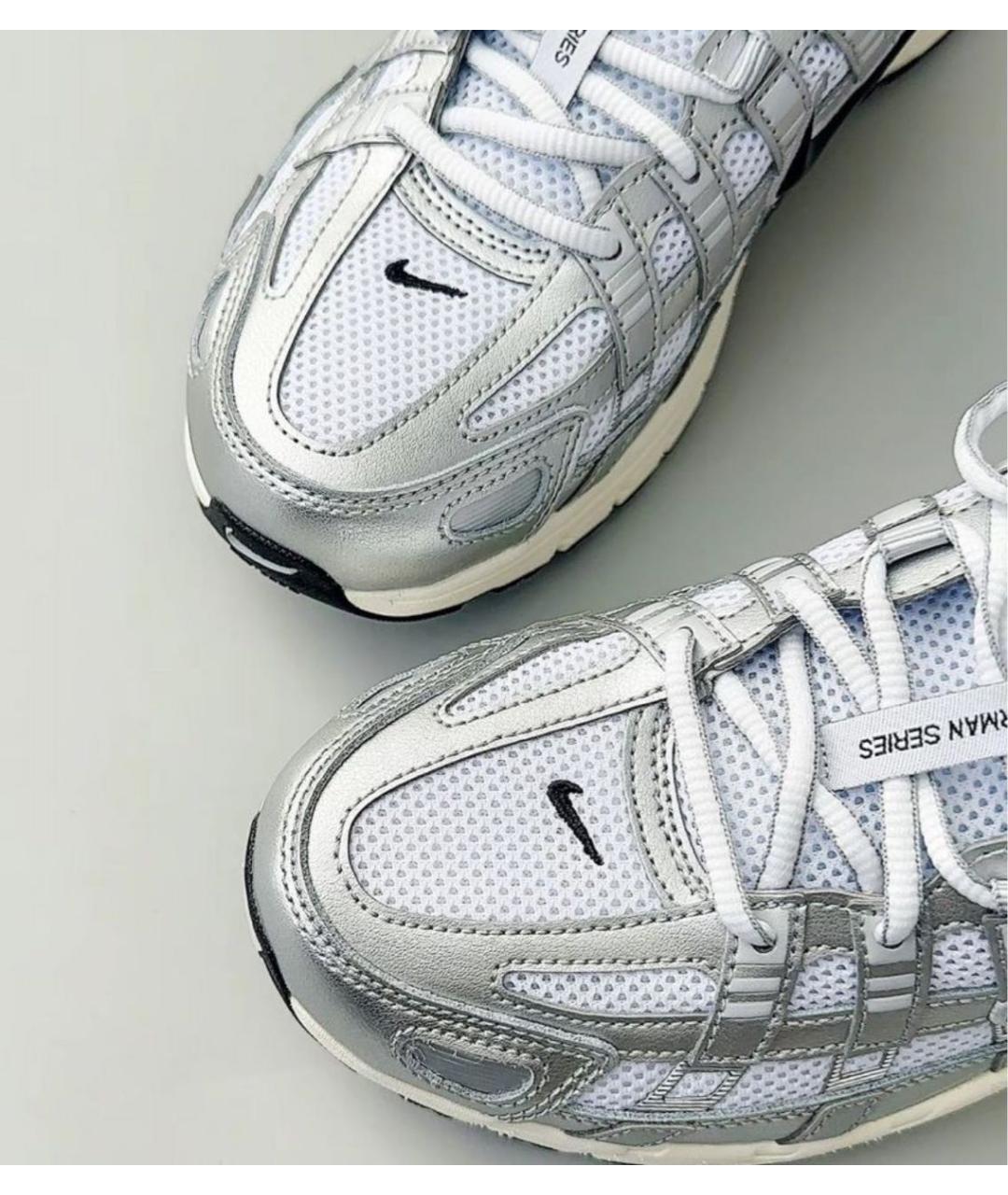 NIKE Серебряные текстильные низкие кроссовки / кеды, фото 7