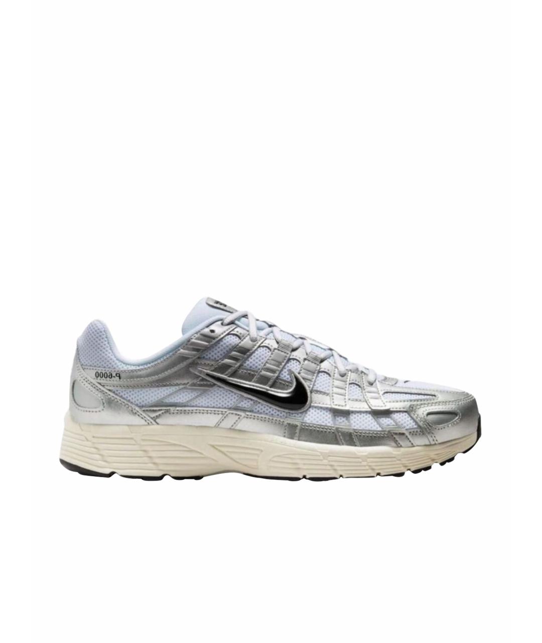 NIKE Серебряные текстильные низкие кроссовки / кеды, фото 1