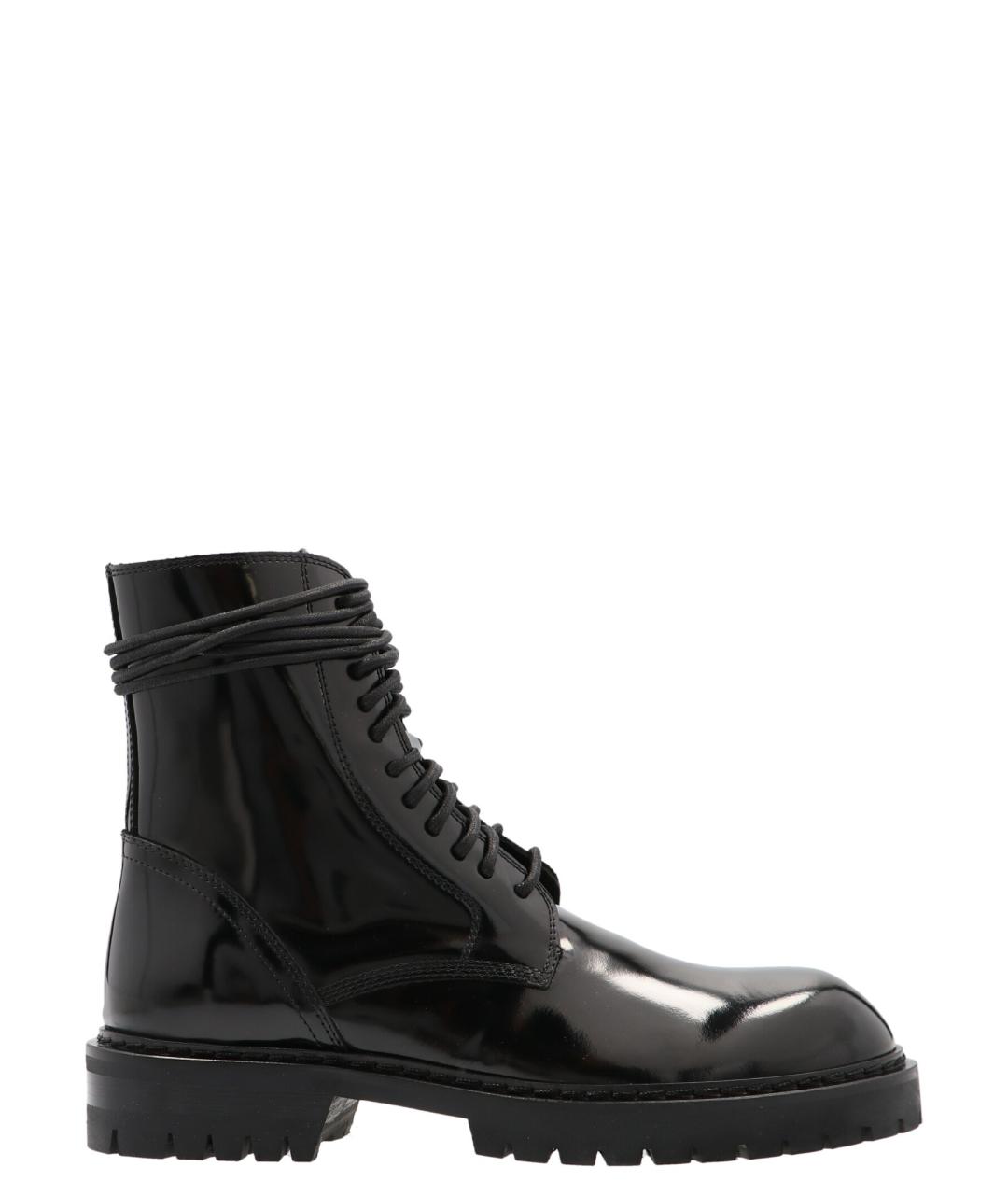 ANN DEMEULEMEESTER Черные кожаные высокие ботинки, фото 1