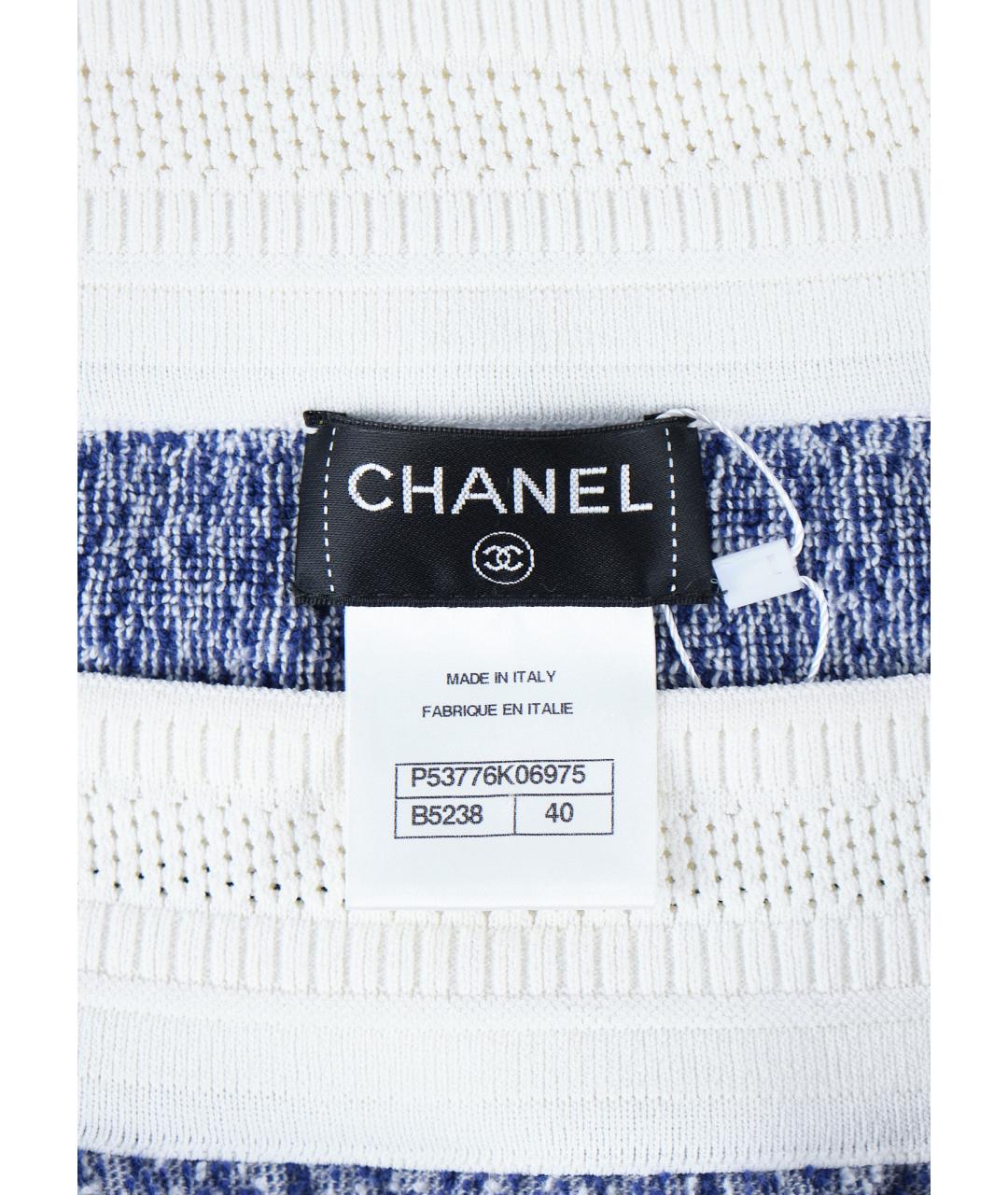 CHANEL Голубая хлопковая юбка мини, фото 3