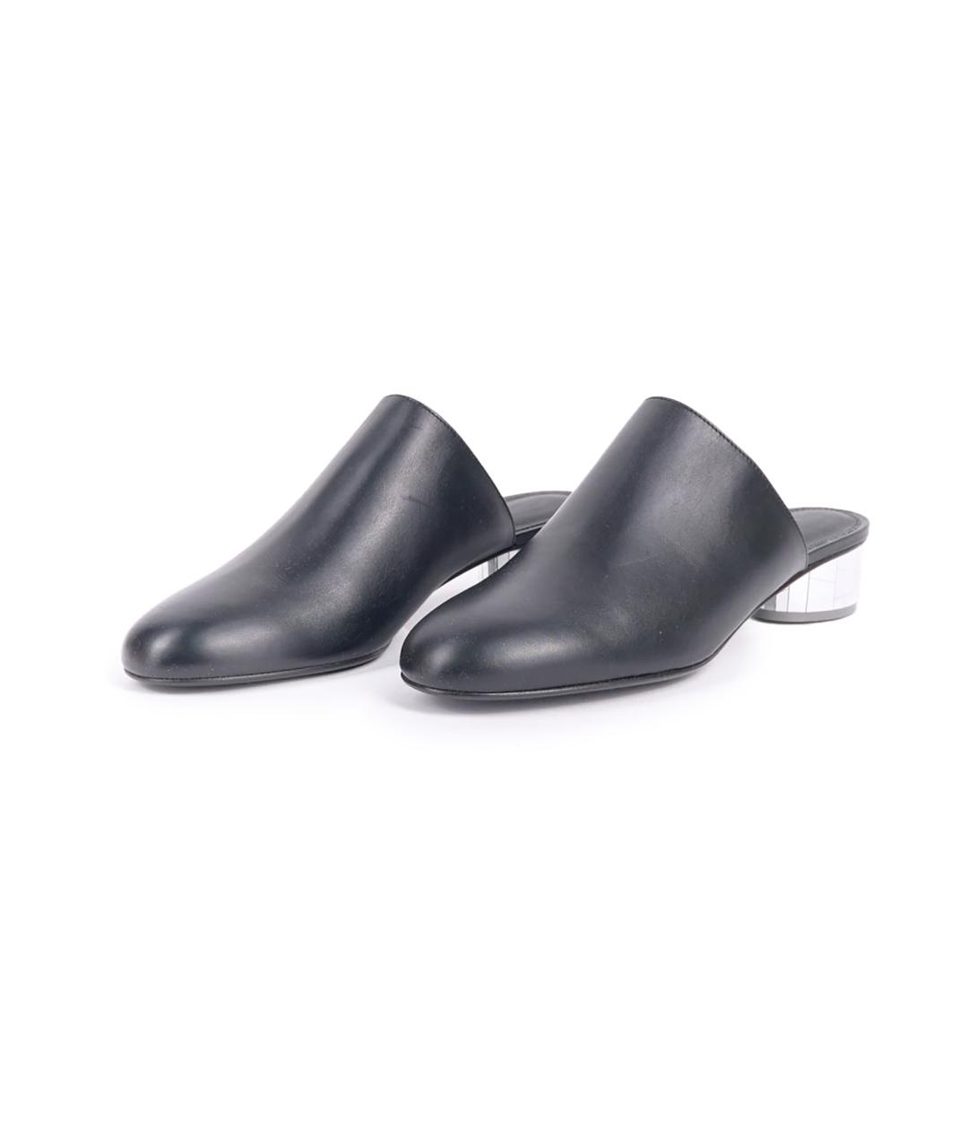 FERRAGAMO Черные кожаные мюли, фото 2