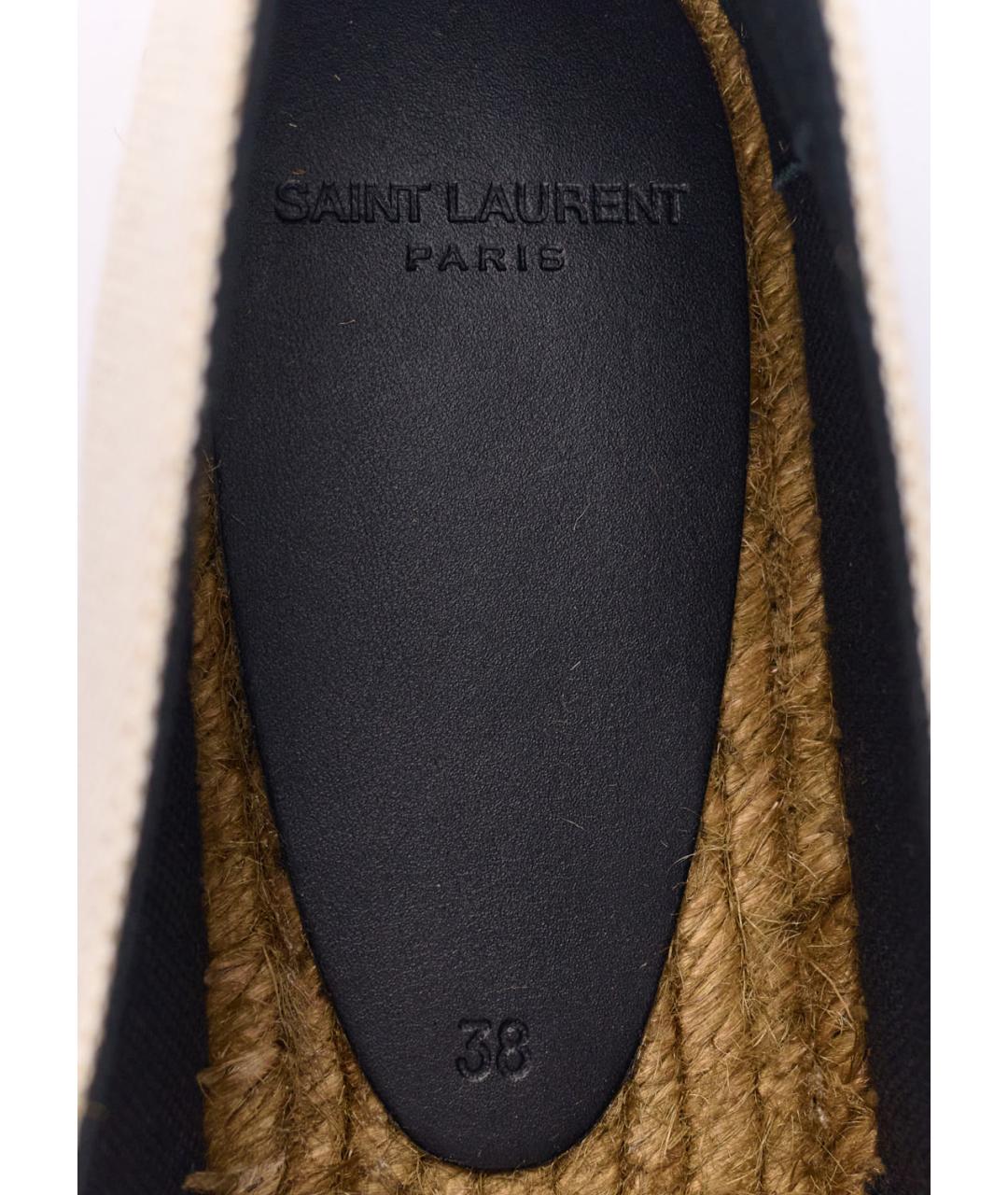 SAINT LAURENT Бежевые текстильные эспадрильи, фото 3