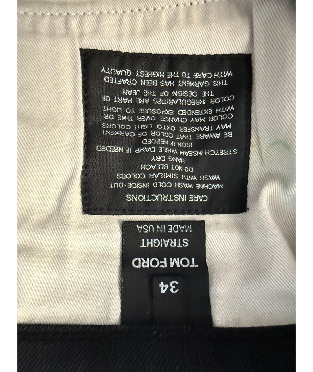 TOM FORD Черные хлопковые прямые джинсы, фото 5