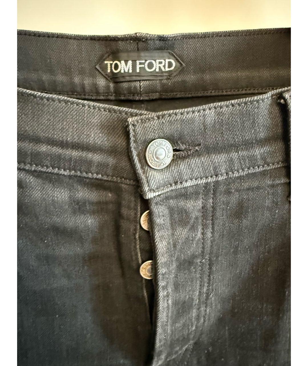 TOM FORD Черные хлопковые прямые джинсы, фото 3
