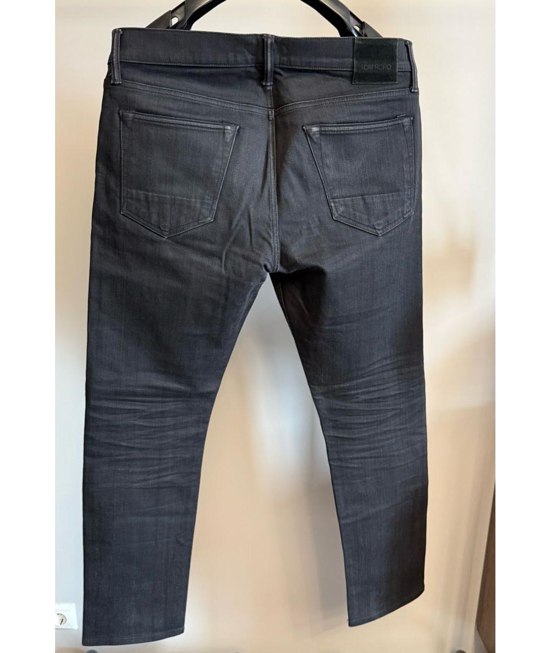 TOM FORD Черные хлопковые прямые джинсы, фото 2