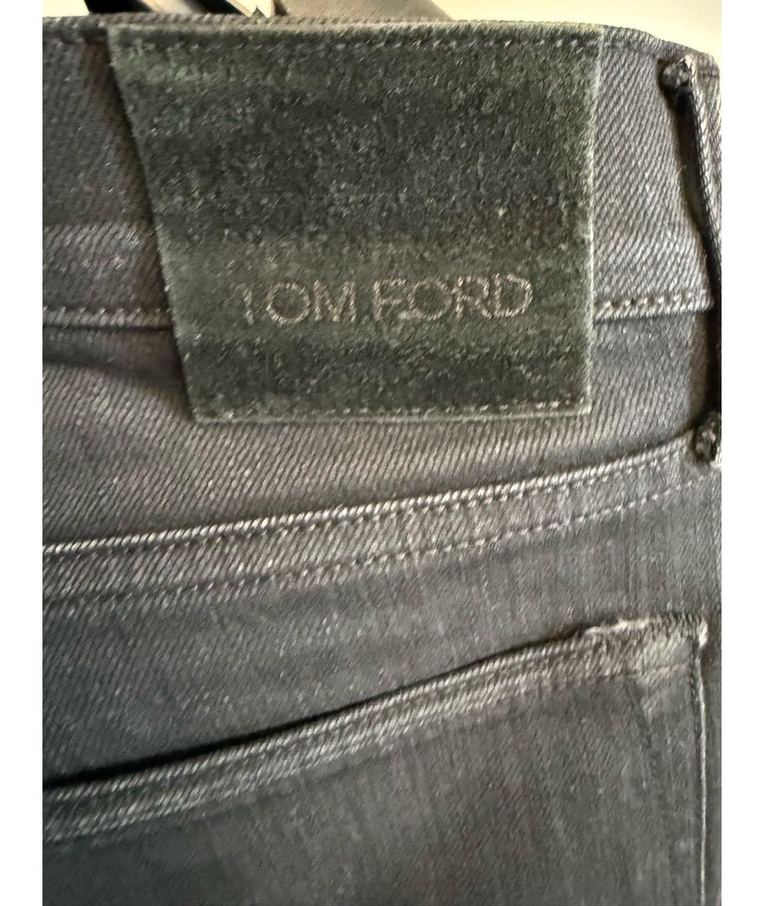 TOM FORD Черные хлопковые прямые джинсы, фото 4