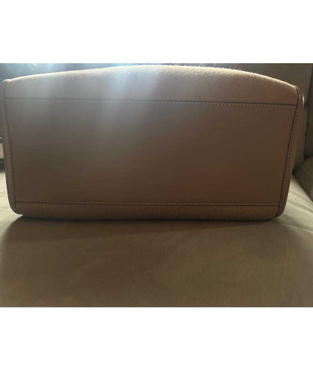 FENDI Бежевая шерстяная сумка тоут, фото 5