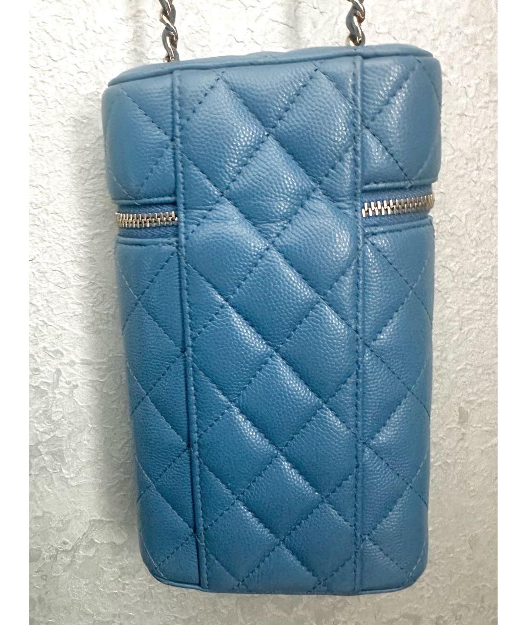 CHANEL Голубая кожаная сумка через плечо, фото 3