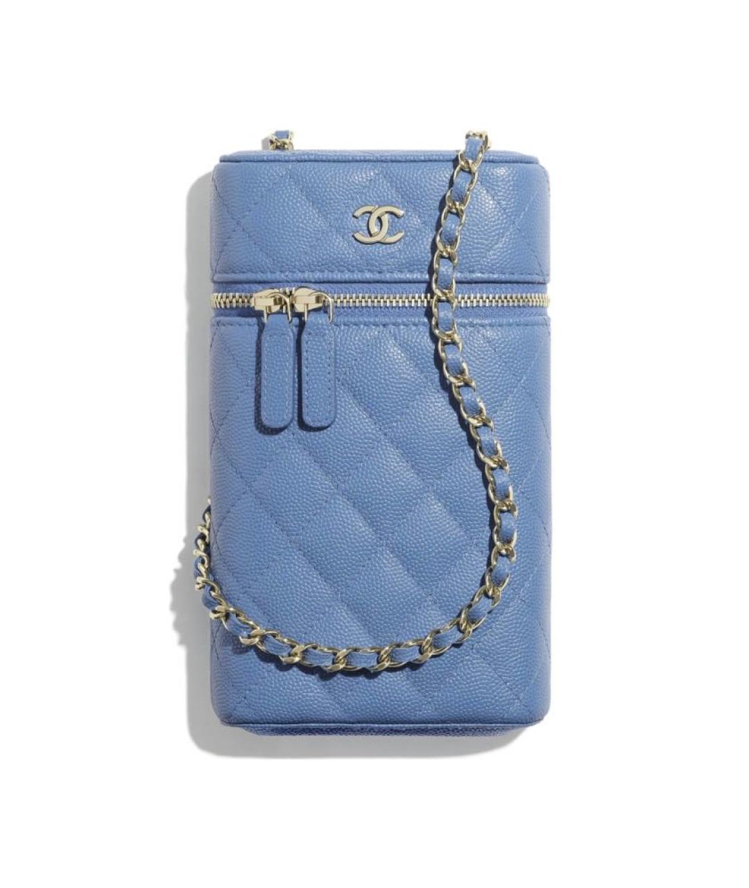 CHANEL Голубая кожаная сумка через плечо, фото 7