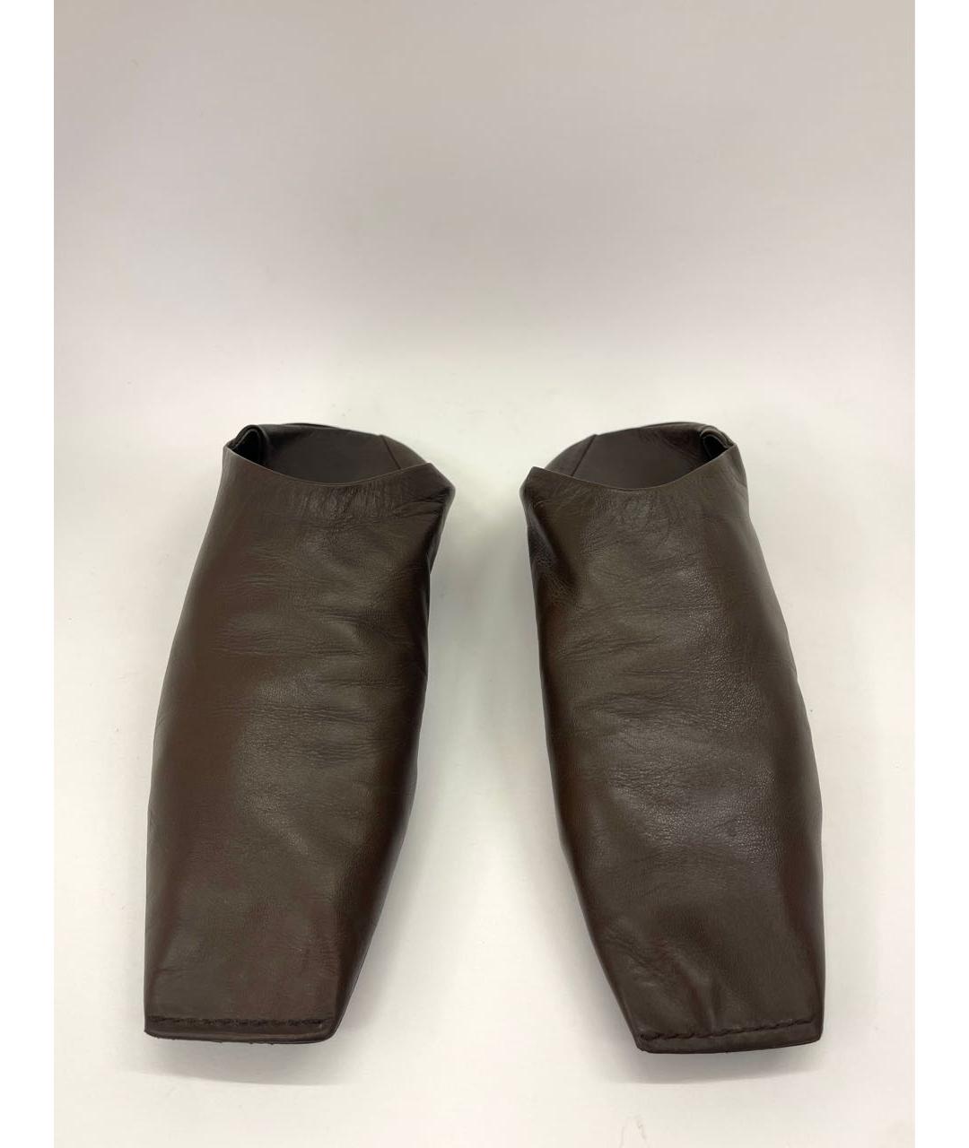 BALENCIAGA Коричневые кожаные мюли, фото 3