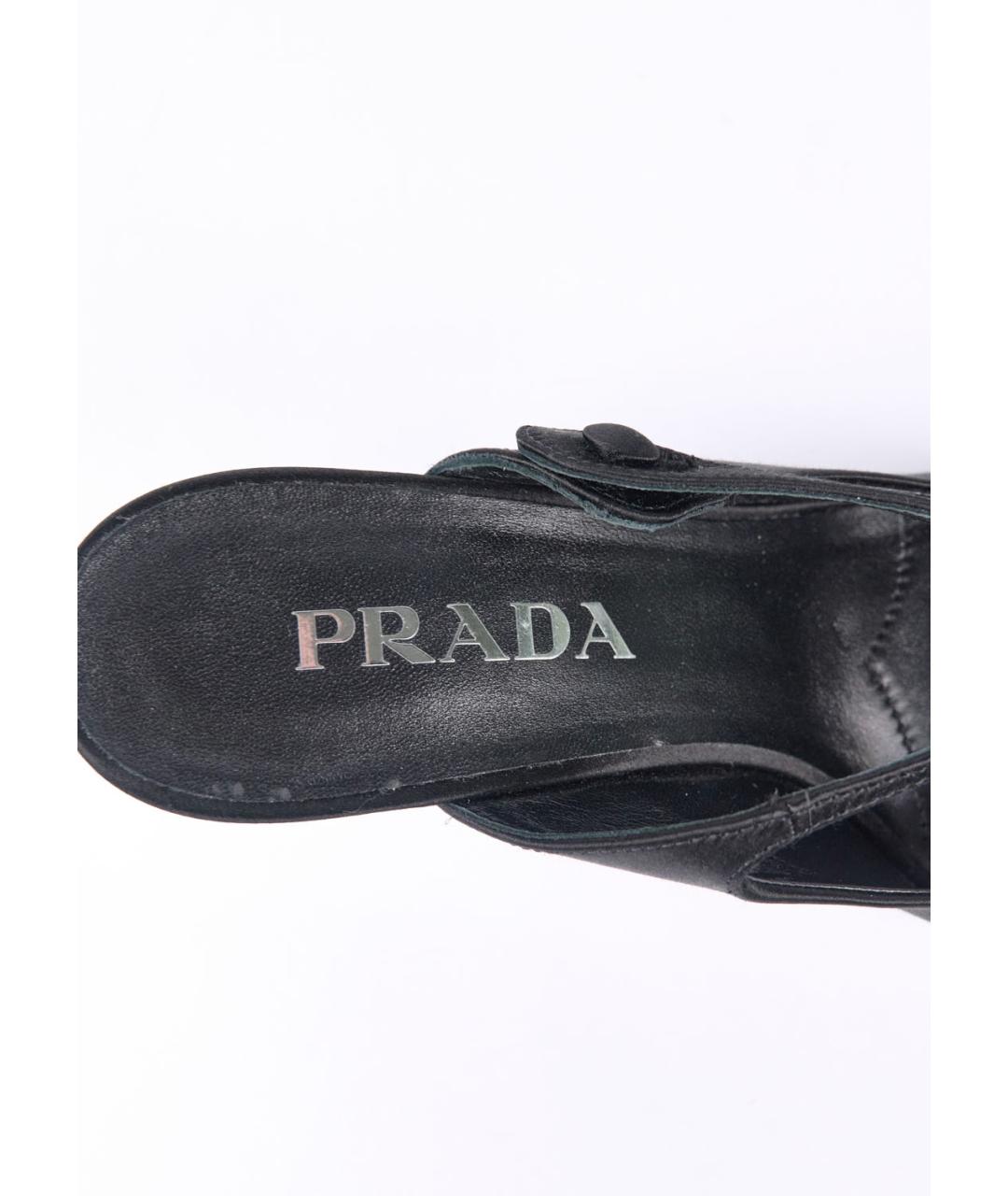 PRADA Черные текстильные мюли, фото 3