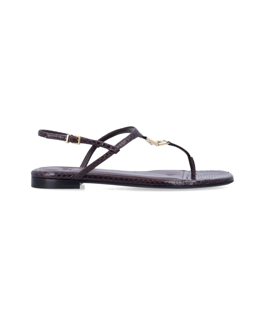 FENDI Фиолетовые кожаные сандалии, фото 1