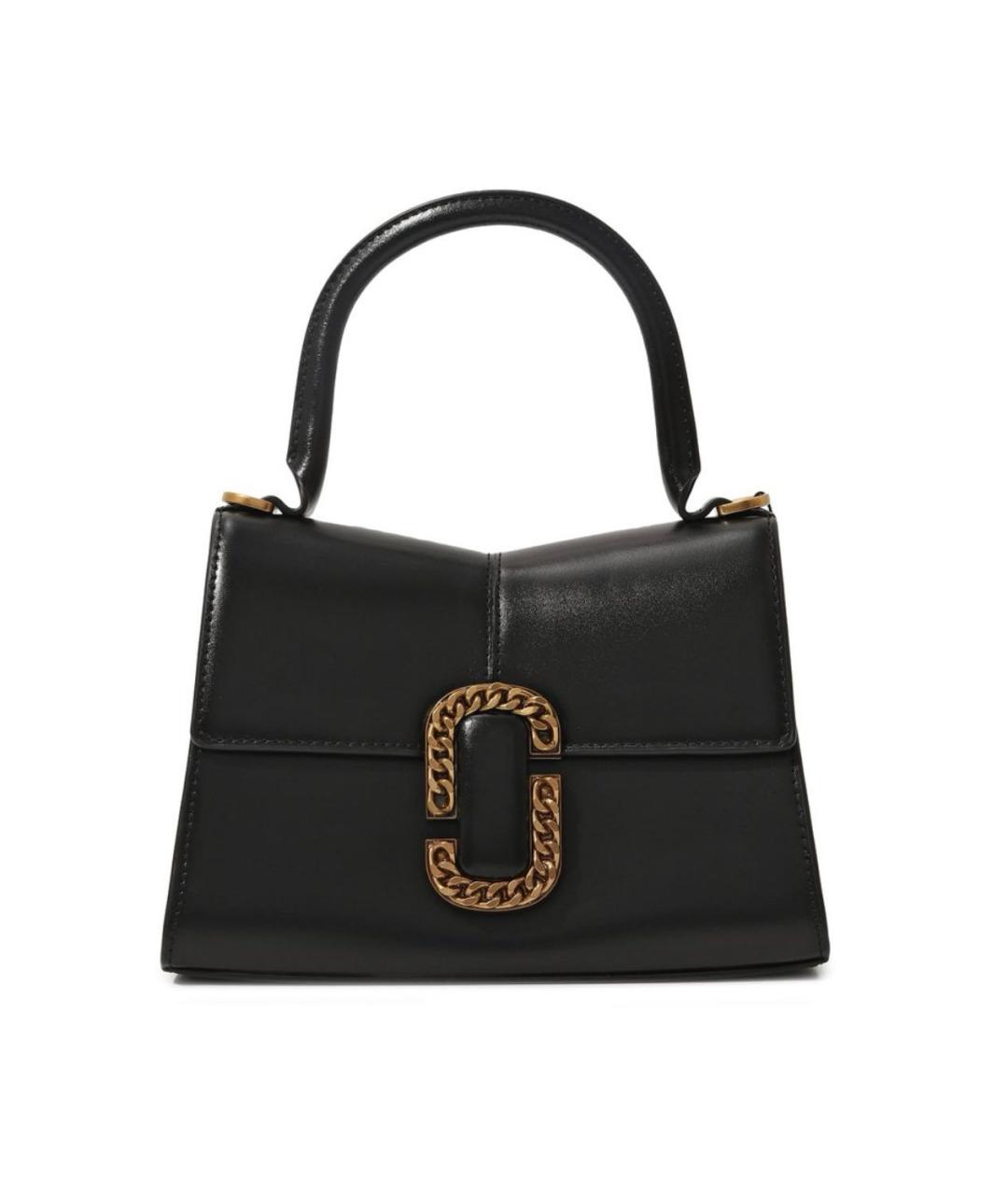 MARC JACOBS Черная кожаная сумка с короткими ручками, фото 1