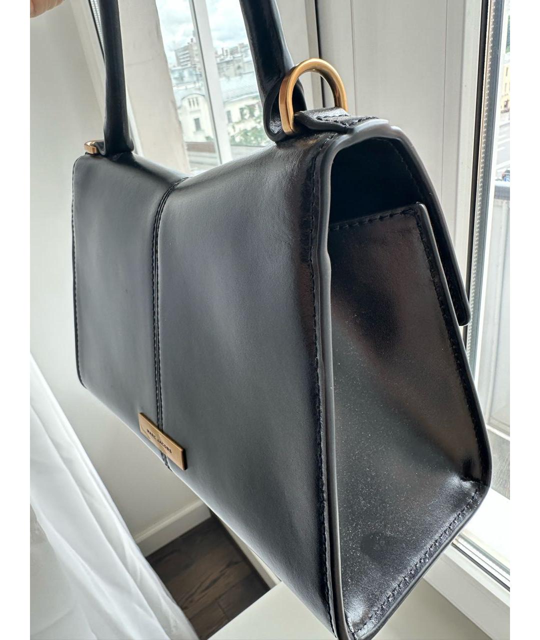 MARC JACOBS Черная кожаная сумка с короткими ручками, фото 7