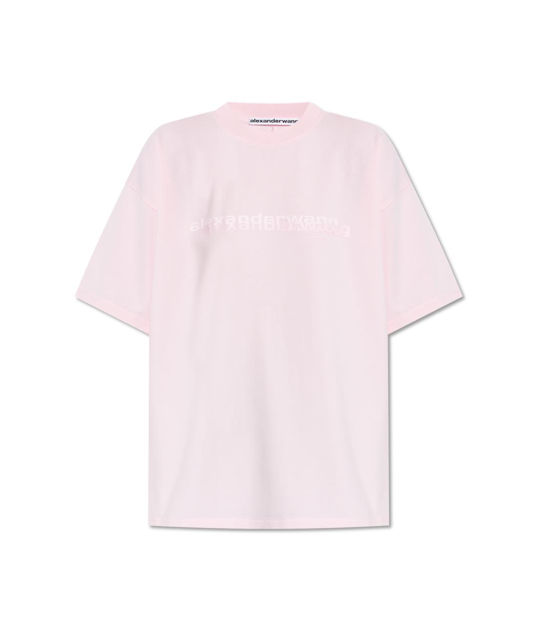 ALEXANDER WANG Розовая хлопковая футболка, фото 1