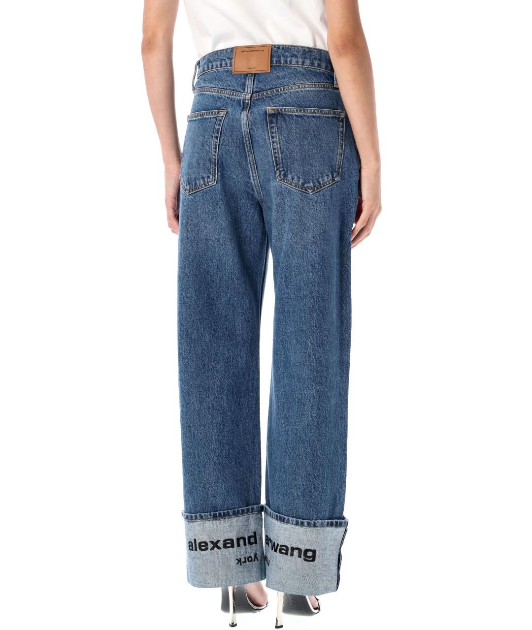 ALEXANDER WANG Синие хлопковые прямые джинсы, фото 3