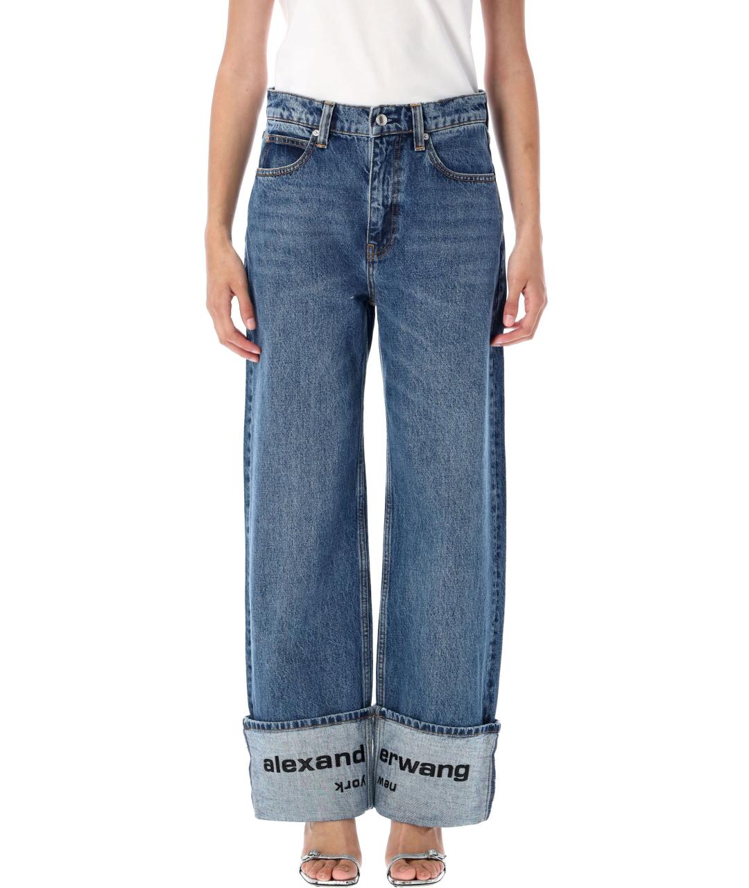 ALEXANDER WANG Синие хлопковые прямые джинсы, фото 2