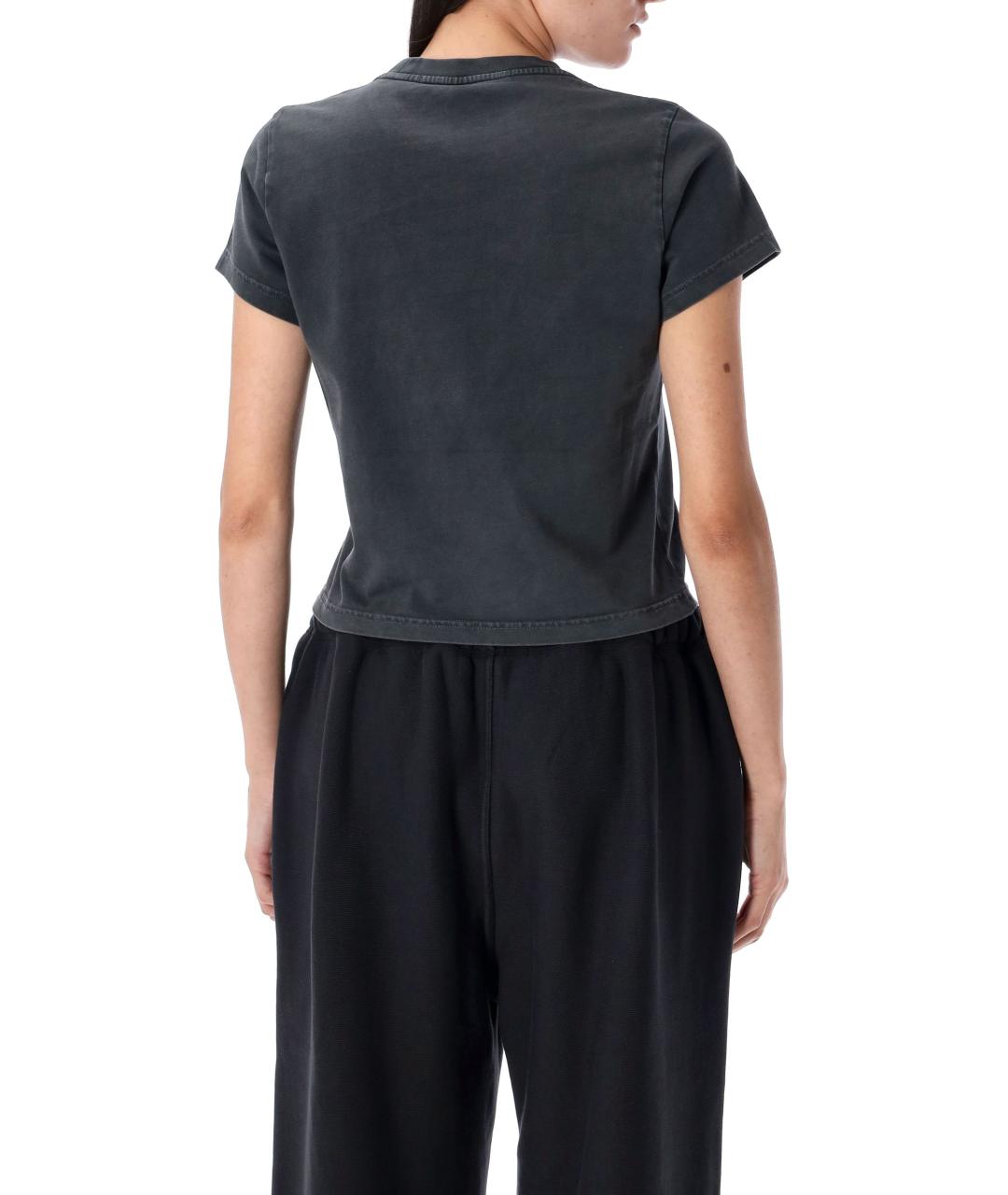 ALEXANDER WANG Антрацитовая хлопковая футболка, фото 3