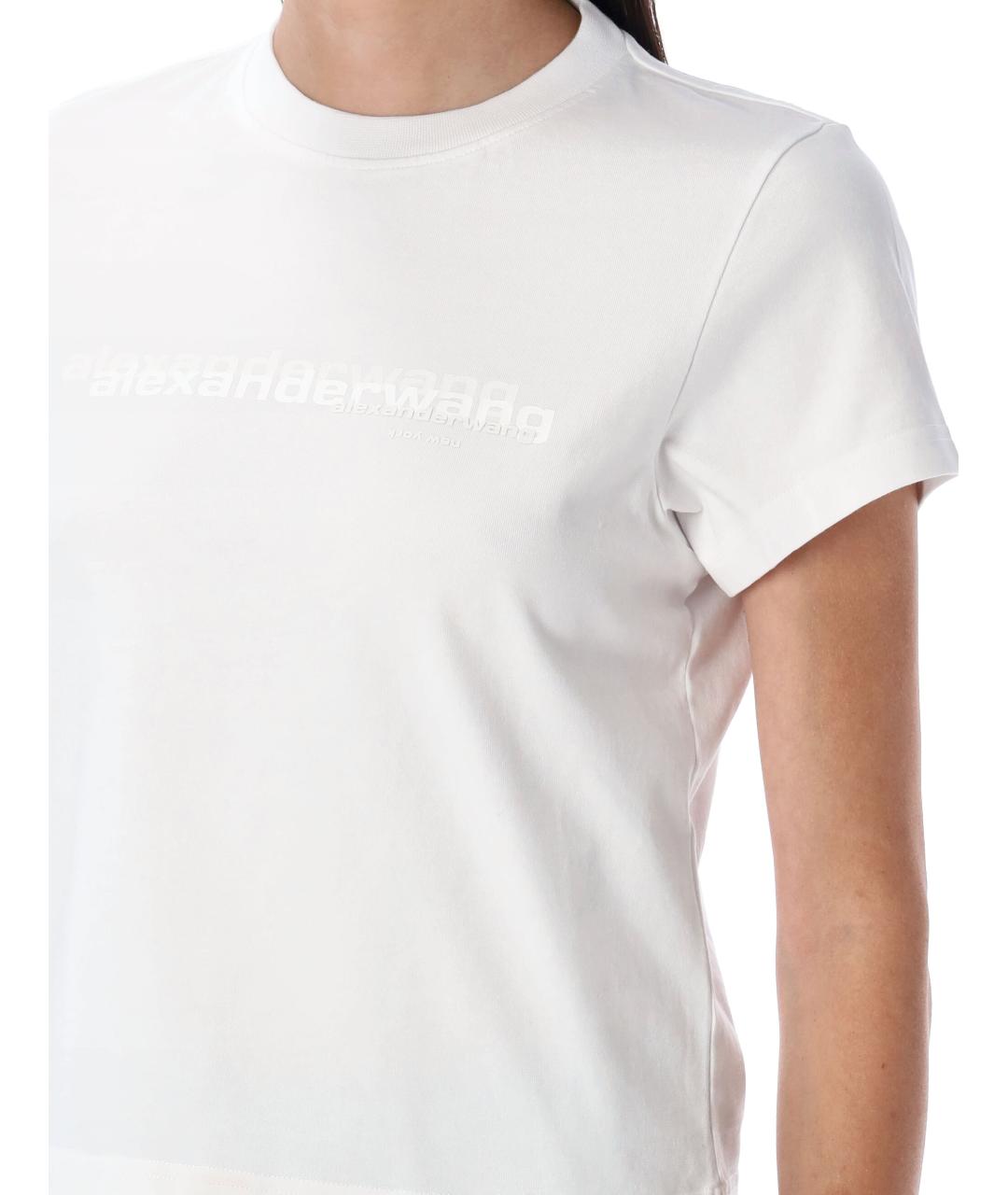 ALEXANDER WANG Белая хлопковая футболка, фото 4