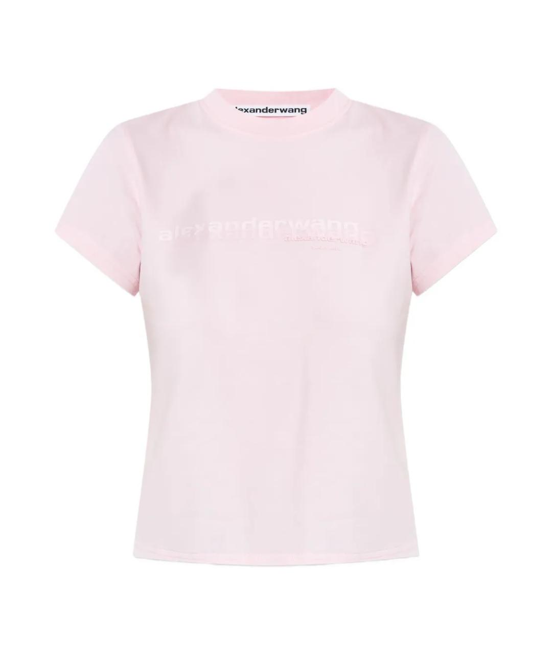 ALEXANDER WANG Розовая хлопковая футболка, фото 1