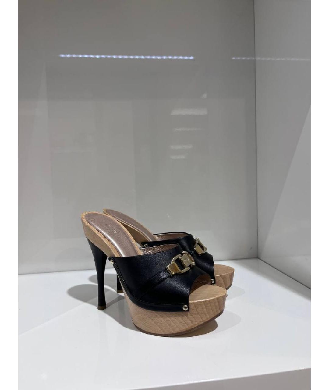 VERSACE Черные сабо, фото 4