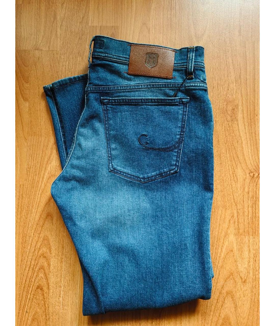 CORNELIANI Синие хлопковые джинсы скинни, фото 5