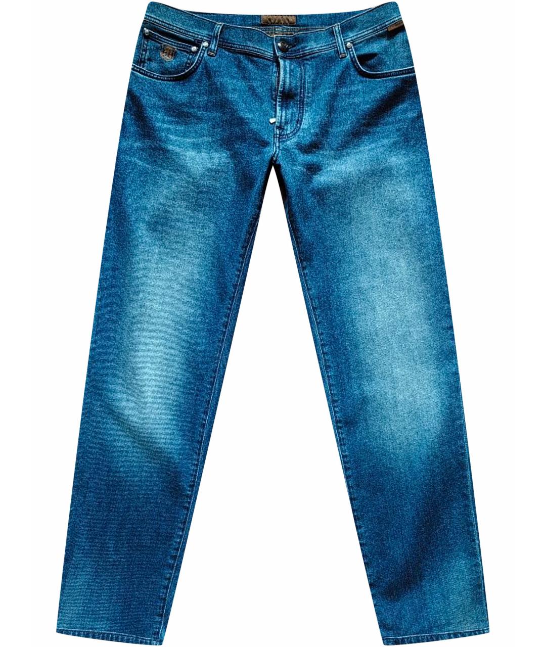 CORNELIANI Синие хлопковые джинсы скинни, фото 1