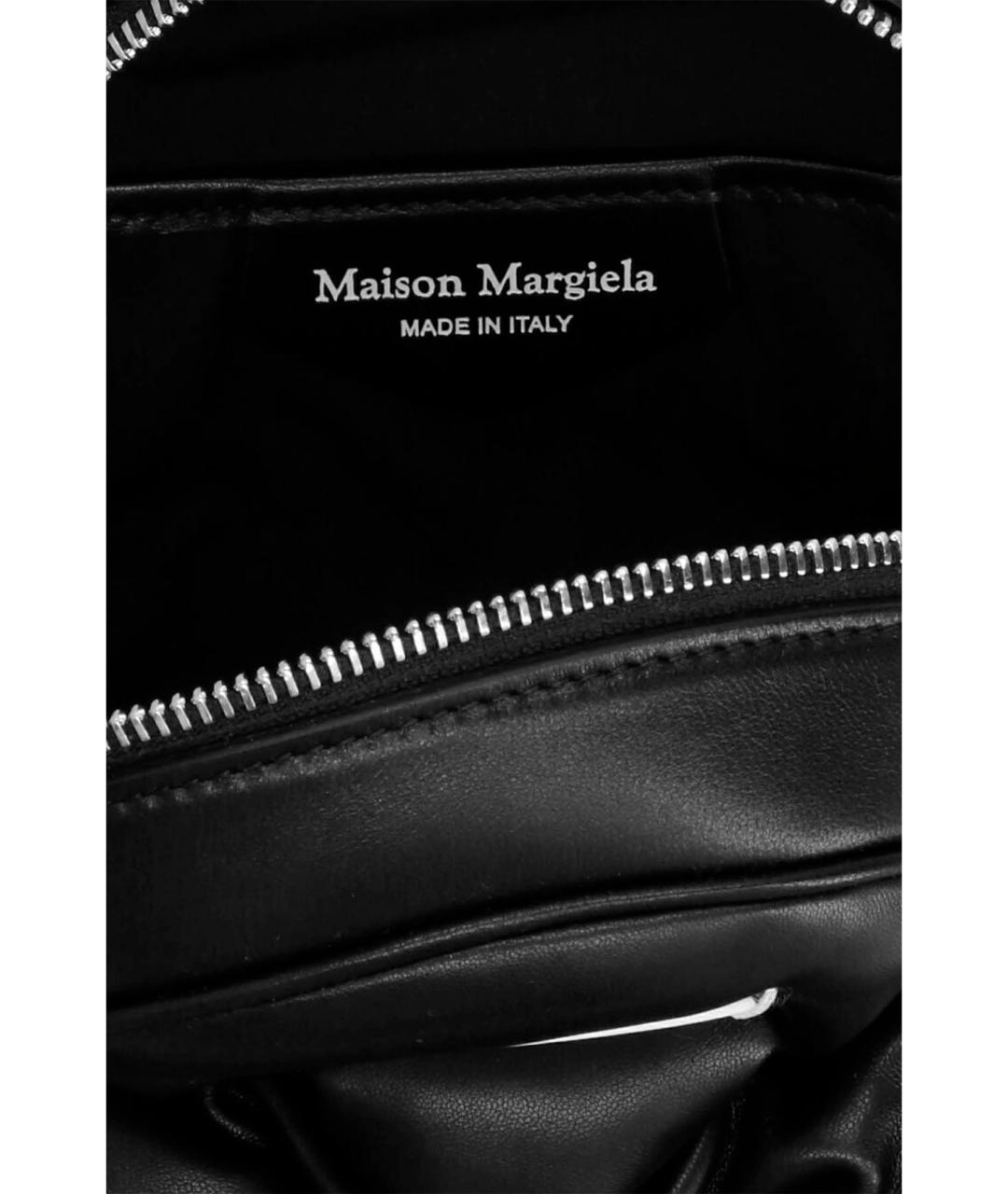 MAISON MARGIELA Черный кожаный рюкзак, фото 3