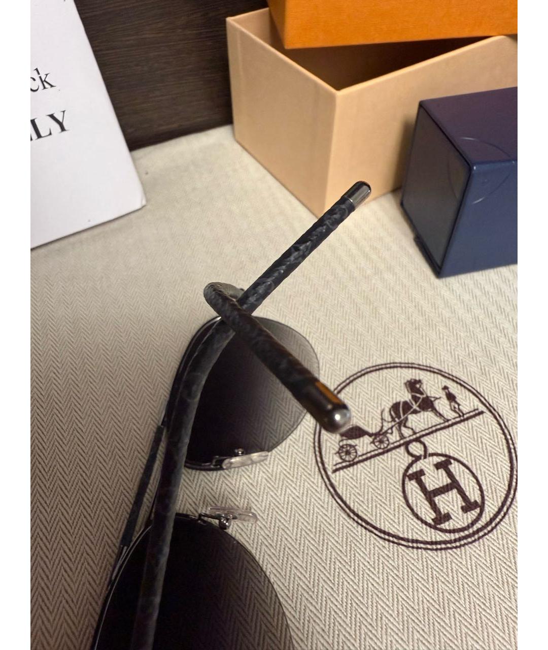 LOUIS VUITTON Антрацитовые металлические солнцезащитные очки, фото 5