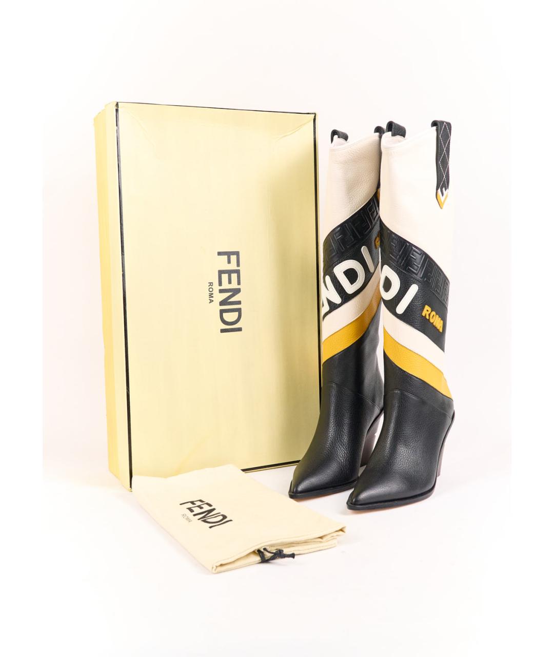 FENDI Мульти кожаные сапоги, фото 5