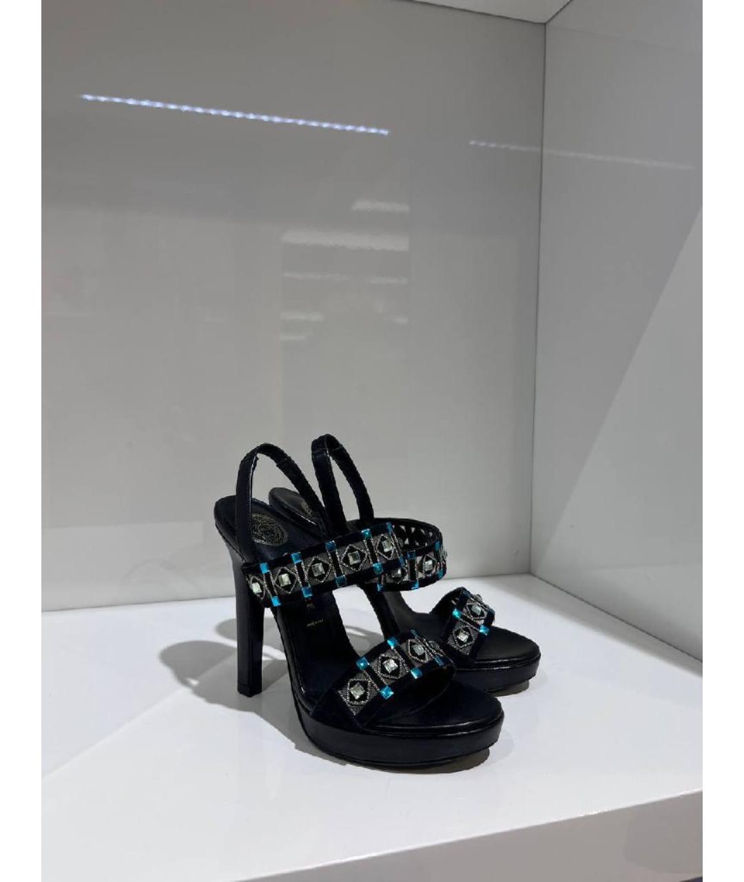 VERSACE Черные босоножки, фото 4