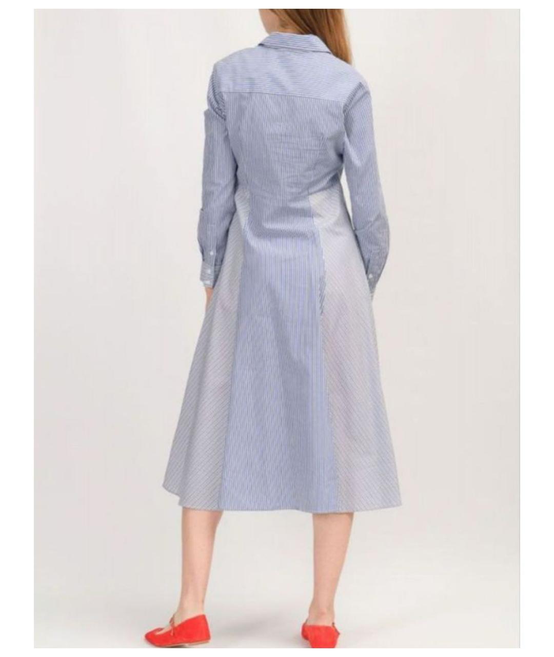 MAX MARA Голубое хлопковое повседневное платье, фото 2